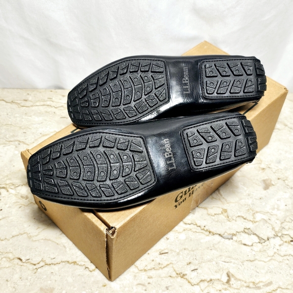 NIB L.L. Bean Womens Black Patent Leather Slip On Penny Loafers Moccasins 8M - Picture 6 of 6